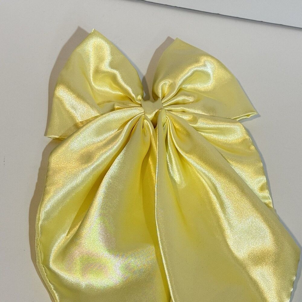 Large Satin Bow Barrettes Women Ribbon Hair Clips Hairpins for Styling Yellow - Picture 5 of 16